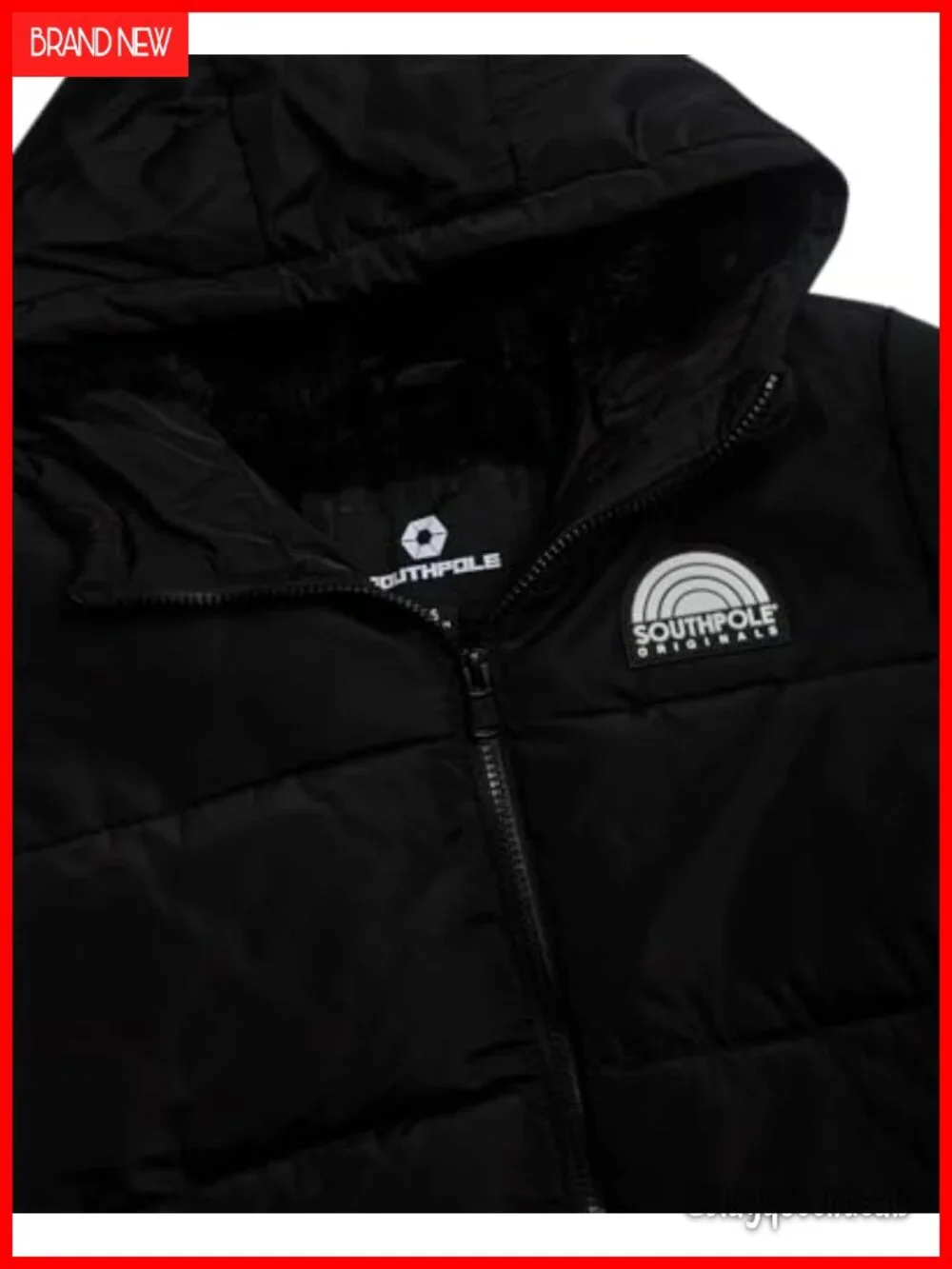Women's Puffer Jacket Wind & Water Resistant Hooded Coat Faux Fur Trim Quilted